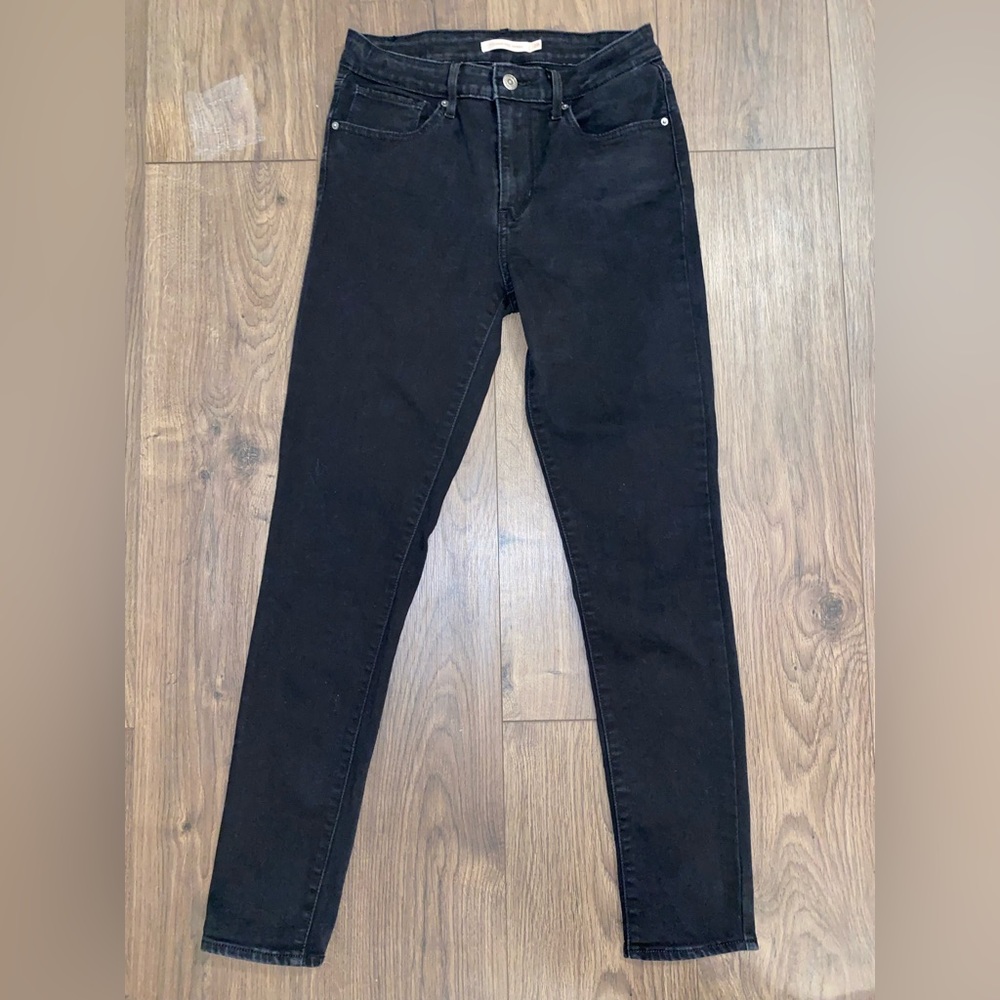 LEVI STRAUSS 721 Black High Ruse Skinny Jeans